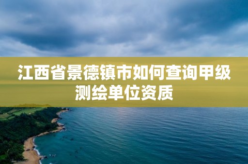 江西省景德鎮市如何查詢甲級測繪單位資質