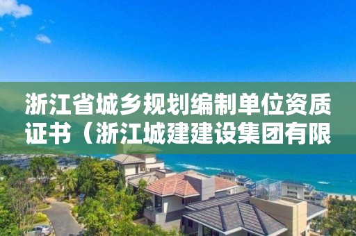 浙江省城鄉規劃編制單位資質證書（浙江城建建設集團有限公司資質證書）