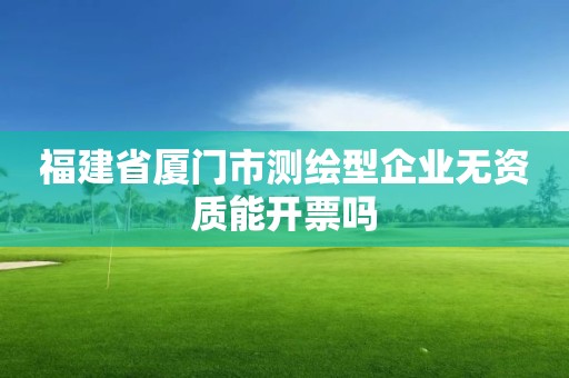 福建省廈門市測繪型企業無資質能開票嗎