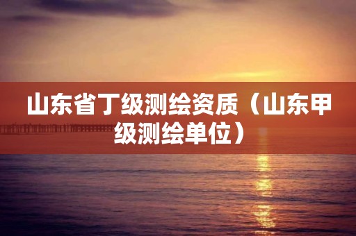 山東省丁級測繪資質（山東甲級測繪單位）