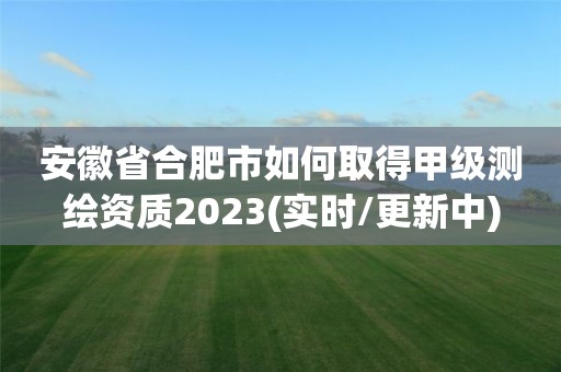 安徽省合肥市如何取得甲級測繪資質(zhì)2023(實(shí)時(shí)/更新中)