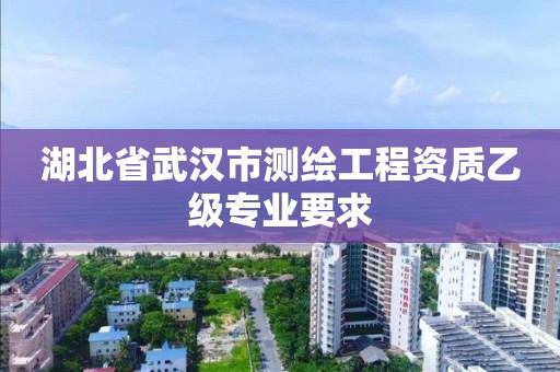 湖北省武漢市測繪工程資質乙級專業要求