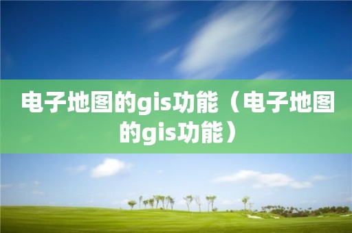 電子地圖的gis功能（電子地圖的gis功能）