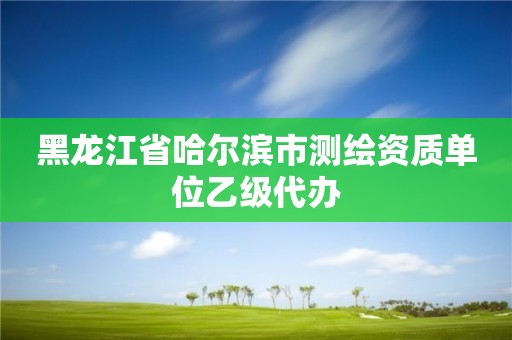 黑龍江省哈爾濱市測繪資質單位乙級代辦