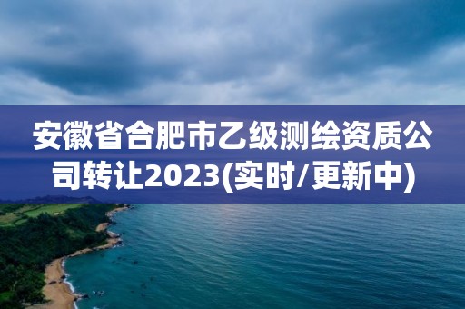 安徽省合肥市乙級測繪資質公司轉讓2023(實時/更新中)