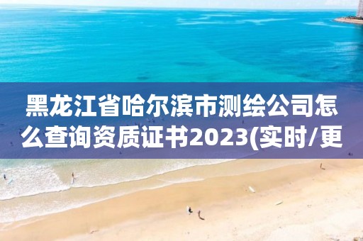 黑龍江省哈爾濱市測繪公司怎么查詢資質(zhì)證書2023(實時/更新中)