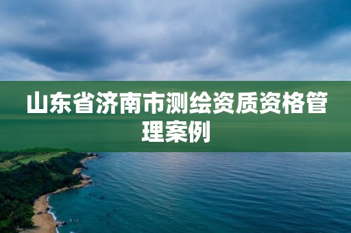 山東省濟南市測繪資質(zhì)資格管理案例