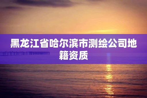 黑龍江省哈爾濱市測繪公司地籍資質