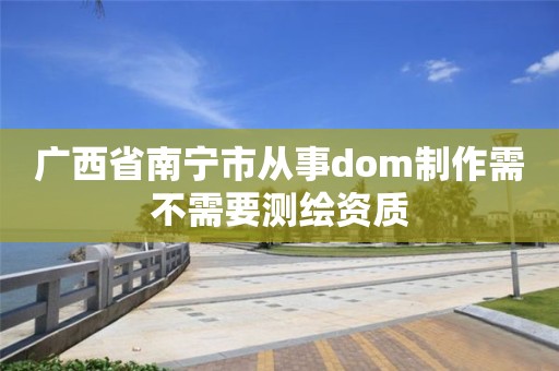 廣西省南寧市從事dom制作需不需要測繪資質