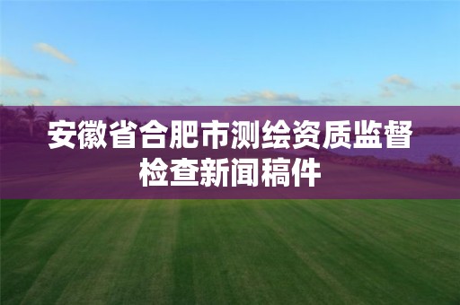 安徽省合肥市測繪資質監督檢查新聞稿件