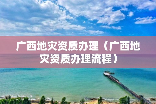 廣西地災資質(zhì)辦理（廣西地災資質(zhì)辦理流程）