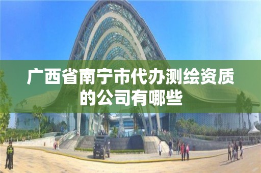 廣西省南寧市代辦測繪資質的公司有哪些