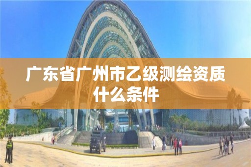 廣東省廣州市乙級(jí)測(cè)繪資質(zhì)什么條件