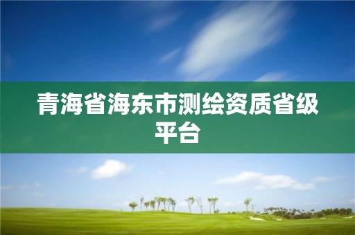 青海省海東市測繪資質省級平臺