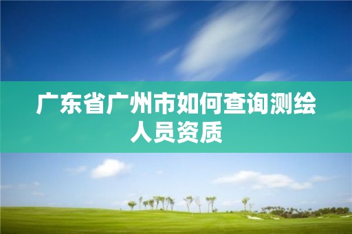 廣東省廣州市如何查詢測繪人員資質