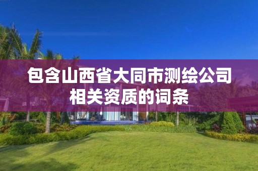 包含山西省大同市測繪公司相關資質的詞條