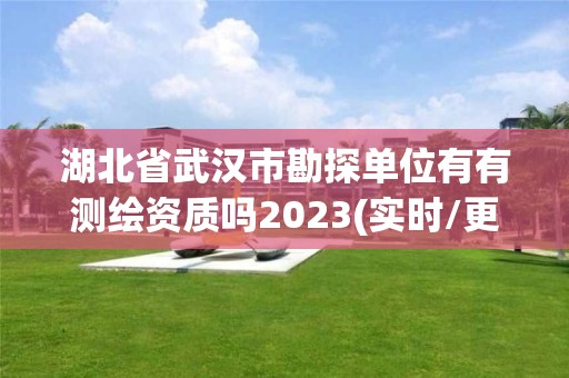 湖北省武漢市勘探單位有有測繪資質嗎2023(實時/更新中)