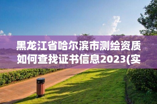 黑龍江省哈爾濱市測(cè)繪資質(zhì)如何查找證書信息2023(實(shí)時(shí)/更新中)