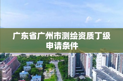 廣東省廣州市測繪資質丁級申請條件