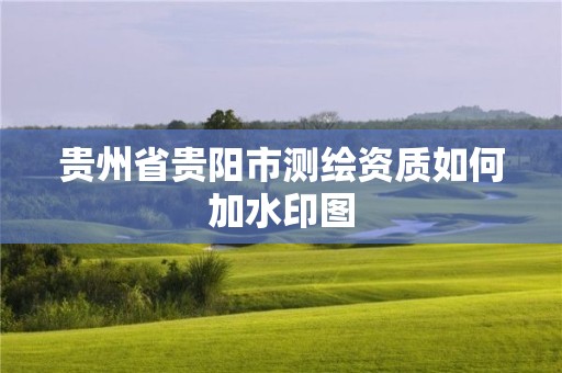 貴州省貴陽市測繪資質如何加水印圖