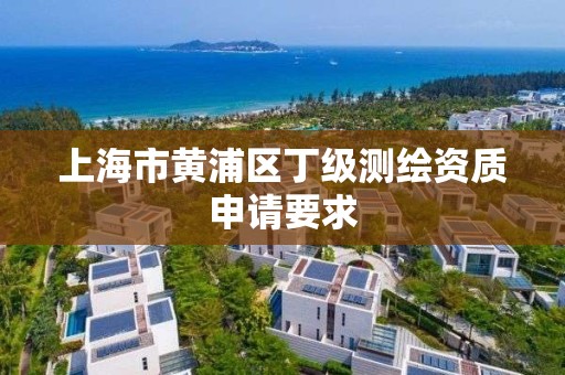 上海市黃浦區丁級測繪資質申請要求