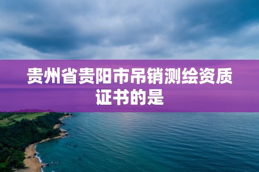 貴州省貴陽市吊銷測繪資質證書的是