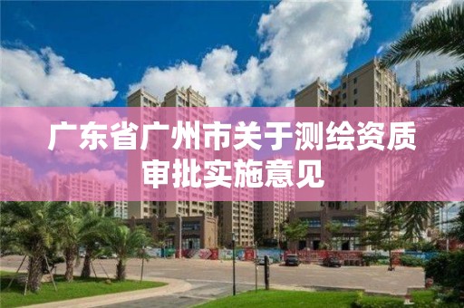 廣東省廣州市關于測繪資質審批實施意見