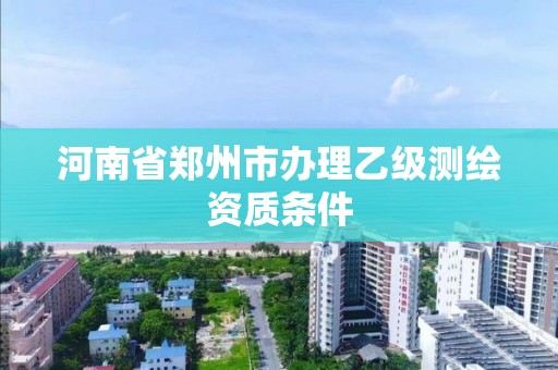 河南省鄭州市辦理乙級測繪資質條件