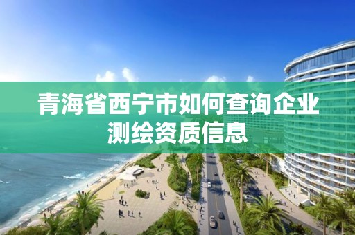 青海省西寧市如何查詢企業測繪資質信息