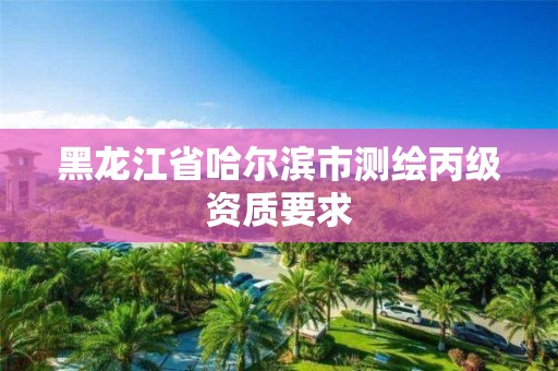 黑龍江省哈爾濱市測繪丙級資質要求