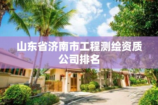 山東省濟南市工程測繪資質公司排名