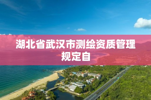 湖北省武漢市測繪資質管理規定自