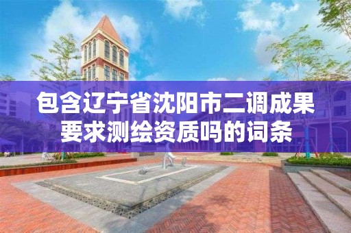 包含遼寧省沈陽市二調成果要求測繪資質嗎的詞條