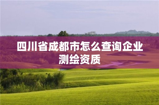 四川省成都市怎么查詢企業測繪資質