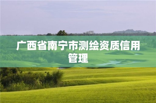 廣西省南寧市測(cè)繪資質(zhì)信用管理