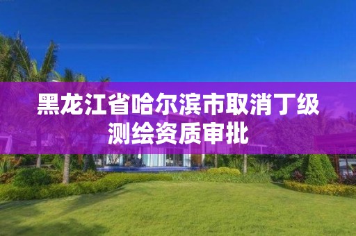 黑龍江省哈爾濱市取消丁級測繪資質審批