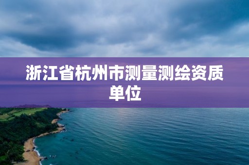 浙江省杭州市測(cè)量測(cè)繪資質(zhì)單位