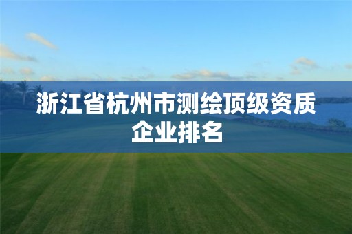 浙江省杭州市測繪頂級資質企業排名