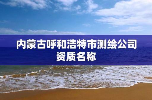 內蒙古呼和浩特市測繪公司資質名稱