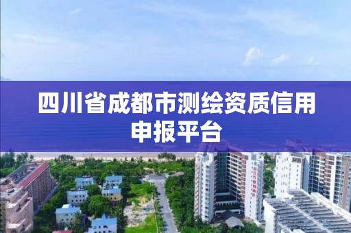 四川省成都市測繪資質信用申報平臺