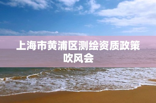 上海市黃浦區測繪資質政策吹風會