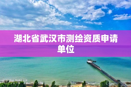 湖北省武漢市測繪資質申請單位