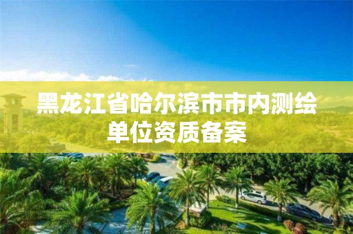 黑龍江省哈爾濱市市內測繪單位資質備案