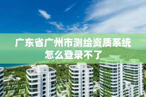 廣東省廣州市測繪資質系統怎么登錄不了