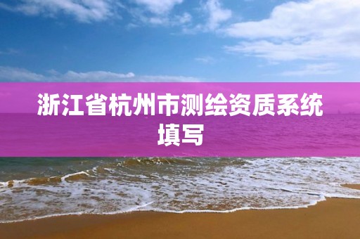 浙江省杭州市測繪資質(zhì)系統(tǒng)填寫