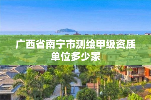 廣西省南寧市測繪甲級資質單位多少家