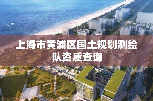 上海市黃浦區國土規劃測繪隊資質查詢