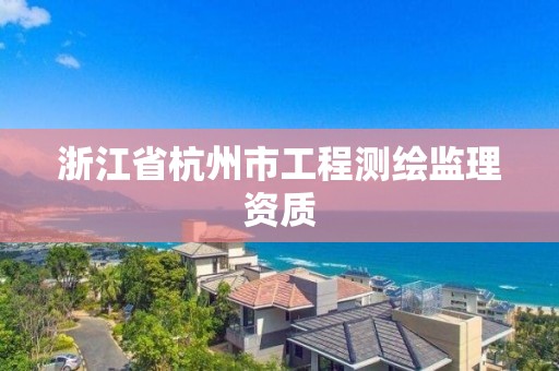 浙江省杭州市工程測繪監理資質