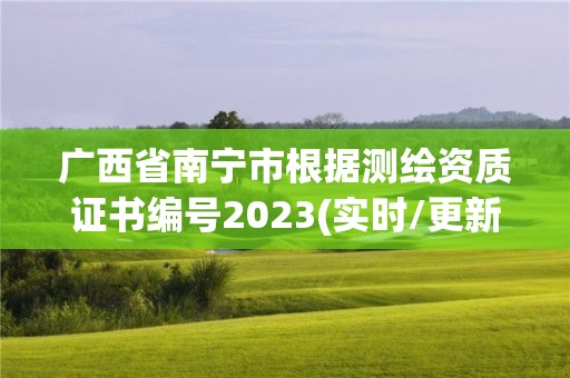 廣西省南寧市根據測繪資質證書編號2023(實時/更新中)