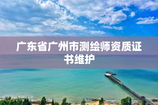 廣東省廣州市測繪師資質證書維護